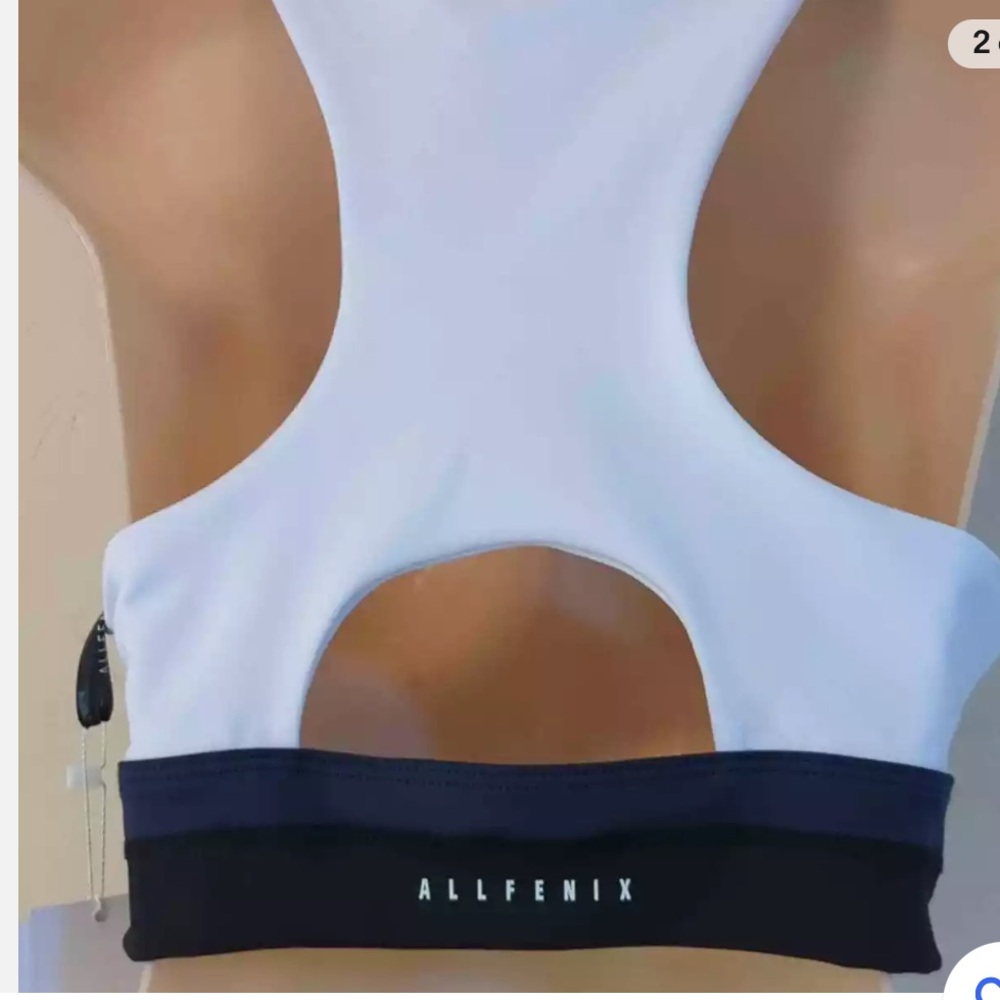 COPY - Allfenix Anthropologie Sport Bra White Navy Blue and Black size Med